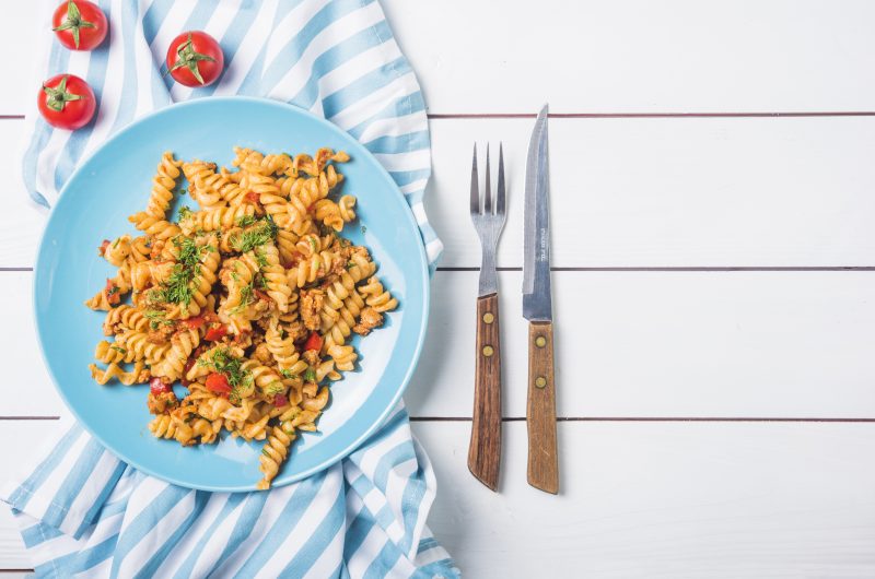 Fusilli pasta with Arabiata sauce